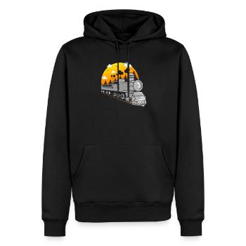 Train trains train modèle - Sweat à capuche Premium bio Homme - noir - Devant - Nico (187cm)