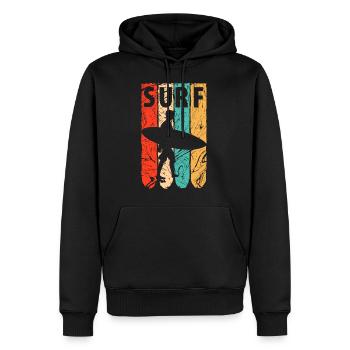 Planche de surf - Sweat à capuche Premium bio Homme - noir - Devant - Nico (187cm)