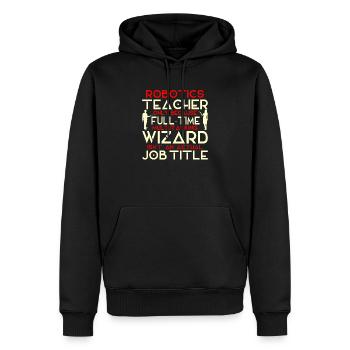 professeur - Sweat à capuche Premium bio Homme - noir - Devant - Nico (187cm)