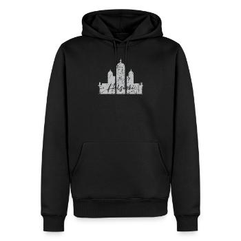 Helsinki - Sweat à capuche Premium bio Homme - noir - Devant - Nico (187cm)