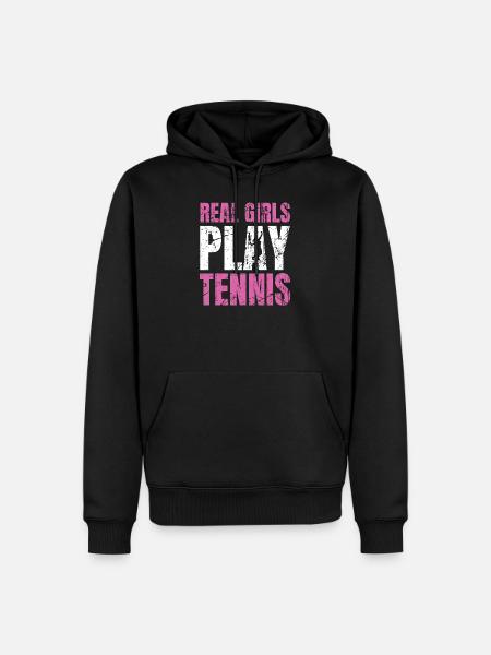 Tennis - Männer Premium Bio Hoodie - Schwarz