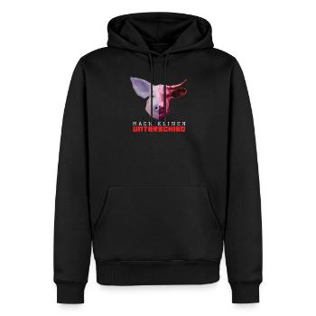 vegan - Männer Premium Bio Hoodie - Schwarz - Vorne - Nico (187cm)