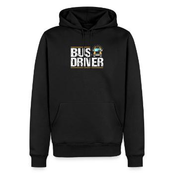 conducteur - Sweat à capuche Premium bio Homme - noir - Devant - Nico (187cm)