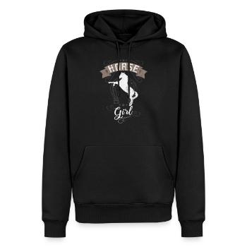 Cheval-fille cheval - Sweat à capuche Premium bio Homme - noir - Devant - Nico (187cm)