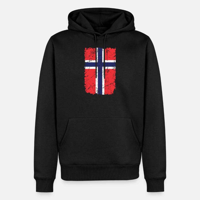 Norwegen - Männer Premium Bio Hoodie - Schwarz