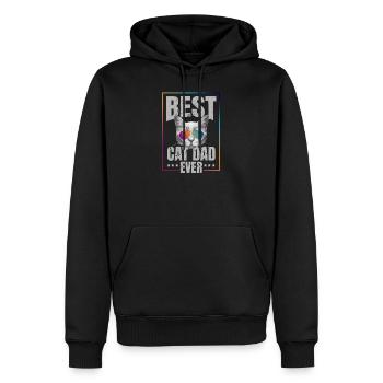 Meilleur papa chat jamais! cadeau - Sweat à capuche Premium bio Homme - noir - Devant - Nico (187cm)