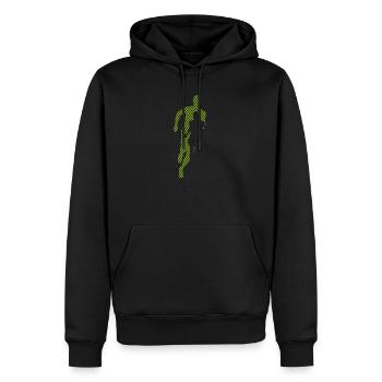 courir - Sweat à capuche Premium bio Homme - noir - Devant - Nico (187cm)