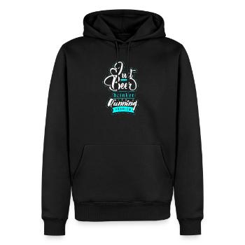 courir - Sweat à capuche Premium bio Homme - noir - Devant - Nico (187cm)