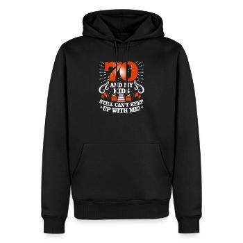70th Birthday - Men’s Premium Organic Hoodie - black - Front - Nico (187cm)