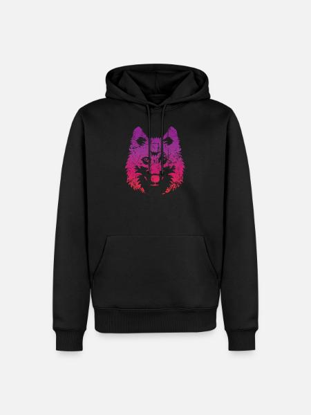 wolf - Men’s Premium Organic Hoodie - black