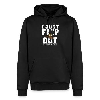 hibou - Sweat à capuche Premium bio Homme - noir - Devant - Nico (187cm)