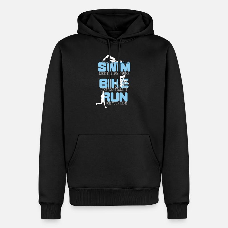 Triathlon - Männer Premium Bio Hoodie - Schwarz