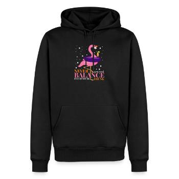 Pink Flamingo Shirt Topisch Urlaub Sommer Drink - Männer Premium Bio Hoodie - Schwarz - Vorne - Nico (187cm)