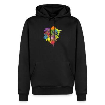 Australian Shepherd Aussie Dog Lucky - Men’s Premium Organic Hoodie - black - Front - Nico (187cm)