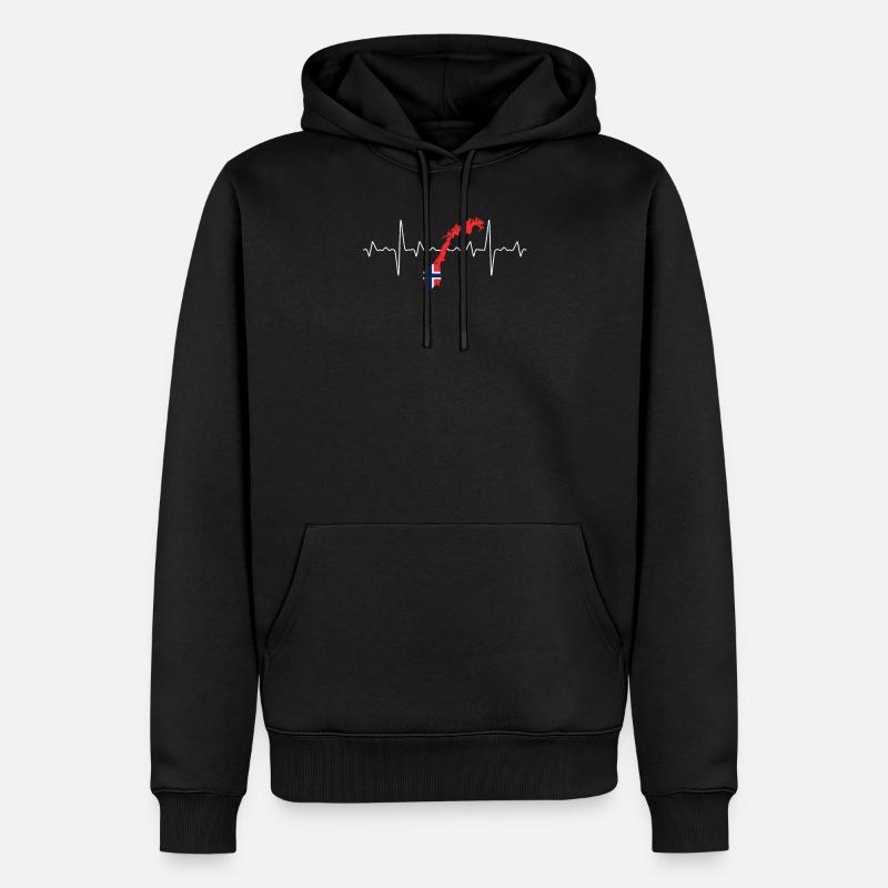 Norvège - Sweat à capuche Premium bio Homme - noir