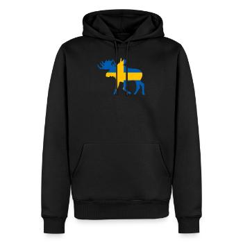 Elch Schweden Flagge Skandinavien Jagen Jagd - Männer Premium Bio Hoodie - Schwarz - Vorne - Nico (187cm)