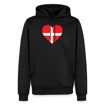 Coeur Danemark Scandinavie amour - Sweat à capuche Premium bio Homme - noir - Devant - Nico (187cm)
