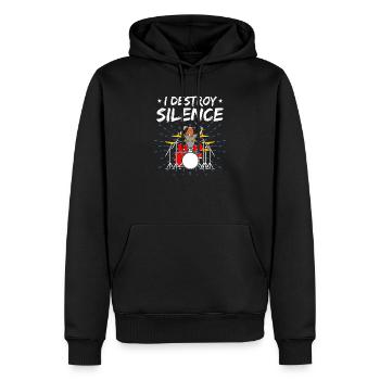 Schlagzeug Schlagzeuger Drummer Geschenk - Männer Premium Bio Hoodie - Schwarz - Vorne - Nico (187cm)