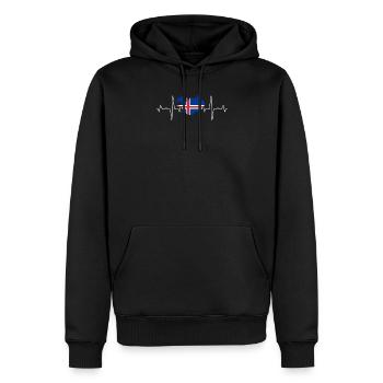 Island - Männer Premium Bio Hoodie - Schwarz - Vorne - Nico (187cm)