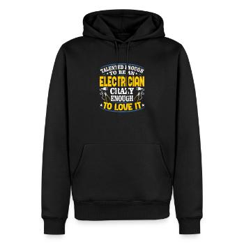 Elektriker - Männer Premium Bio Hoodie - Schwarz - Vorne - Nico (187cm)