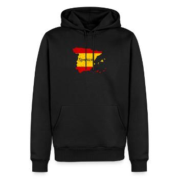 Spanien - Männer Premium Bio Hoodie - Schwarz - Vorne - Nico (187cm)