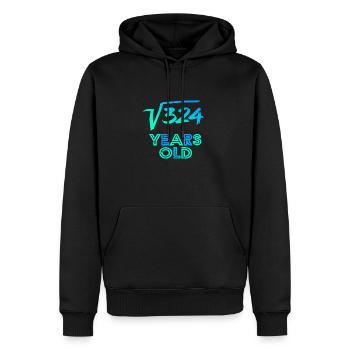 18ème anniversaire - Sweat à capuche Premium bio Homme - noir - Devant - Nico (187cm)