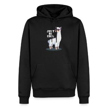 Lama - Men’s Premium Organic Hoodie - black - Front - Nico (187cm)