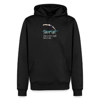 Schwimmen Frauen - Swim Girl - Männer Premium Bio Hoodie - Schwarz - Vorne - Nico (187cm)