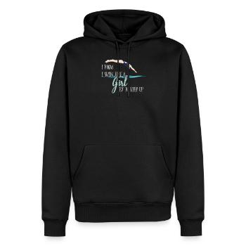 Natation Femmes - Je nage comme une fille - Sweat à capuche Premium bio Homme - noir - Devant - Nico (187cm)