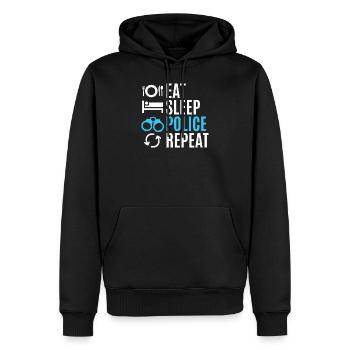 Polizei - Männer Premium Bio Hoodie - Schwarz - Vorne - Nico (187cm)