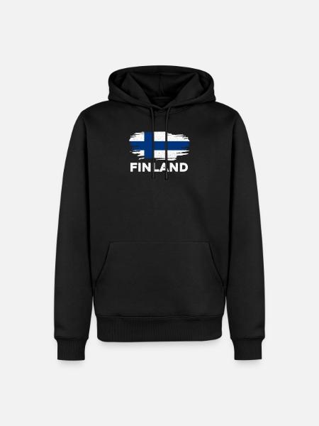 Finnland - Männer Premium Bio Hoodie - Schwarz