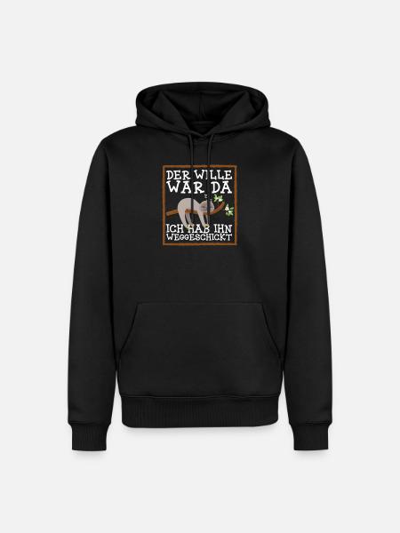 Faultier - Männer Premium Bio Hoodie - Schwarz