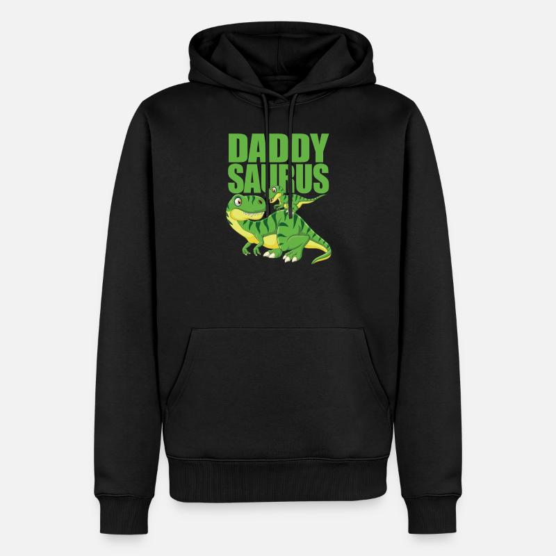 Papa Dinosaure - Daddysaurus - Sweat à capuche Premium bio Homme - noir