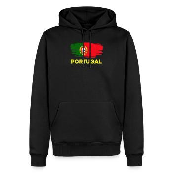 Portugal - Sweat à capuche Premium bio Homme - noir - Devant - Nico (187cm)