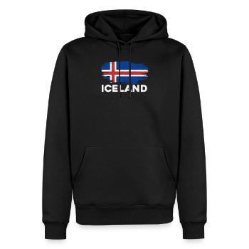 Island - Männer Premium Bio Hoodie - Schwarz - Vorne - Nico (187cm)