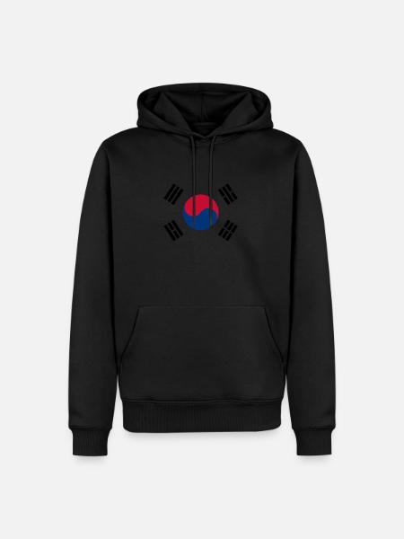 Korea - Männer Premium Bio Hoodie - Schwarz