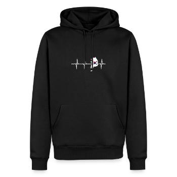 Korea - Sweat à capuche Premium bio Homme - noir - Devant - Nico (187cm)