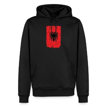 Albanie - Sweat à capuche Premium bio Homme - noir - Devant - Nico (187cm)