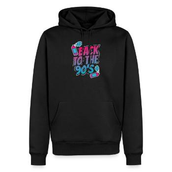 Cassette de tenue de soirée des années 90 - Sweat à capuche Premium bio Homme - noir - Devant - Nico (187cm)