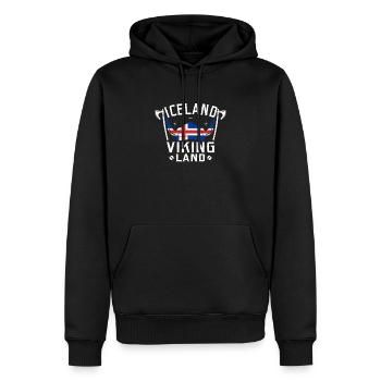 Islande - Sweat à capuche Premium bio Homme - noir - Devant - Nico (187cm)