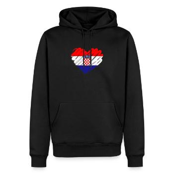 Croatie - Sweat à capuche Premium bio Homme - noir - Devant - Nico (187cm)