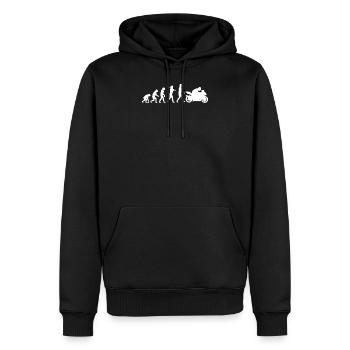 Cadeau moto voyage moto vélo motocross B - Sweat à capuche Premium bio Homme - noir - Devant - Nico (187cm)