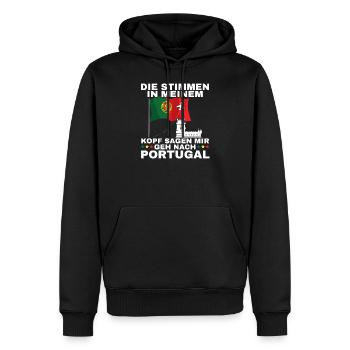 Portugal - Männer Premium Bio Hoodie - Schwarz - Vorne - Nico (187cm)