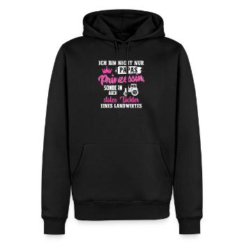 Landwirtin Traktor Frau Geschenk · Prinzessin - Männer Premium Bio Hoodie - Schwarz - Vorne - Nico (187cm)