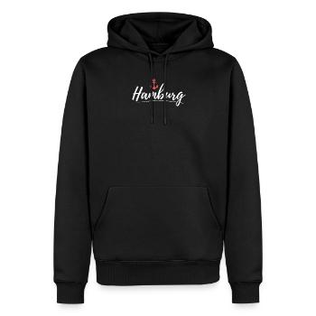 Hambourg - Sweat à capuche Premium bio Homme - noir - Devant - Nico (187cm)