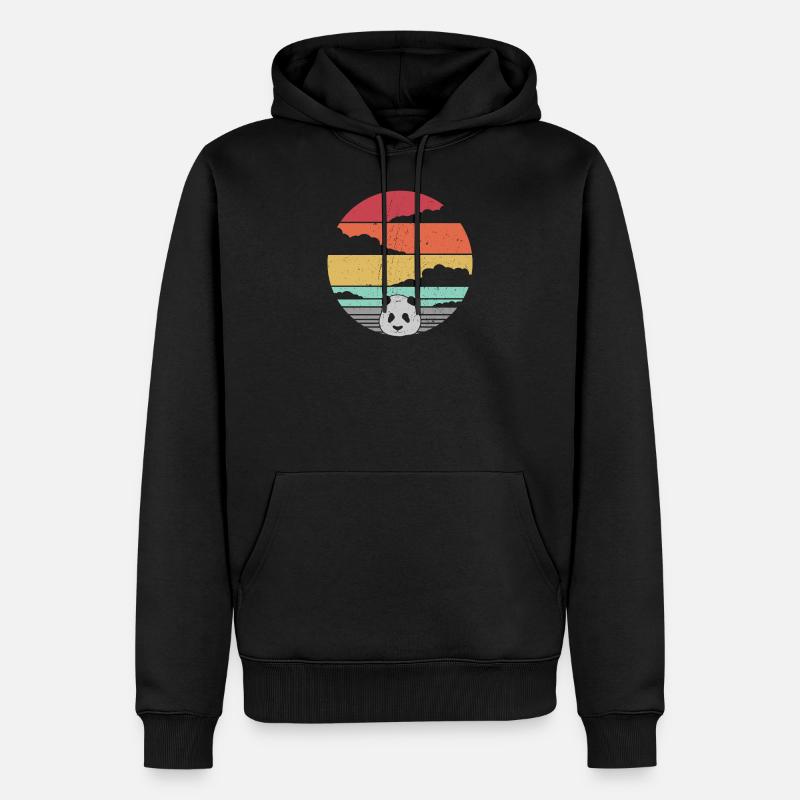 Panda - Männer Premium Bio Hoodie - Schwarz