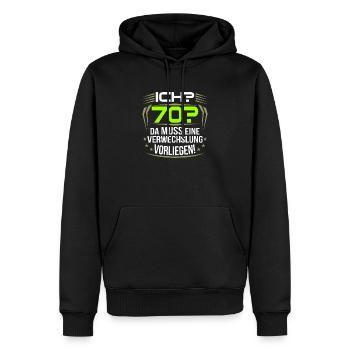 70. Geburtstag - Männer Premium Bio Hoodie - Schwarz - Vorne - Nico (187cm)