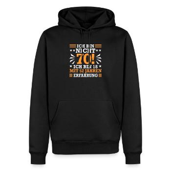 70. Geburtstag - Männer Premium Bio Hoodie - Schwarz - Vorne - Nico (187cm)