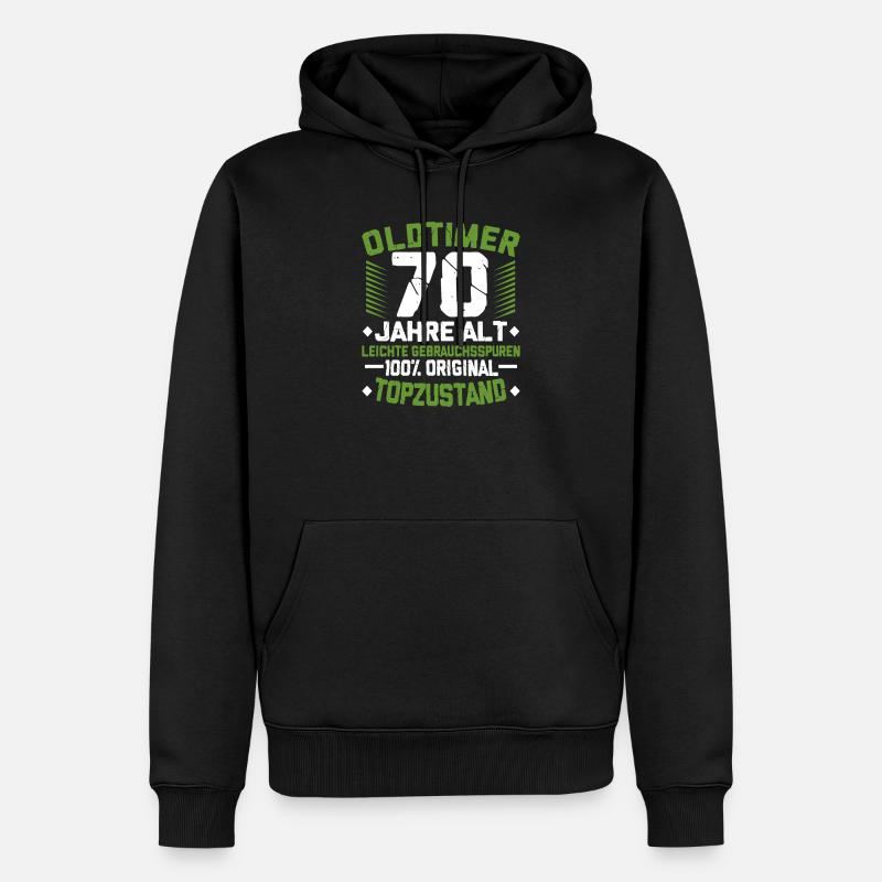 70. Geburtstag - Männer Premium Bio Hoodie - Schwarz