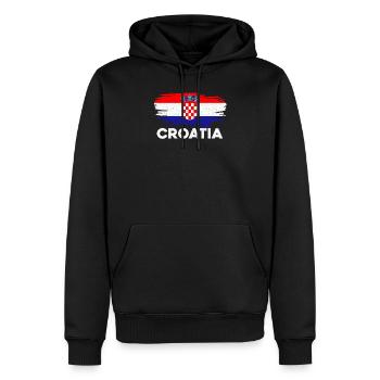Kroatien - Männer Premium Bio Hoodie - Schwarz - Vorne - Nico (187cm)